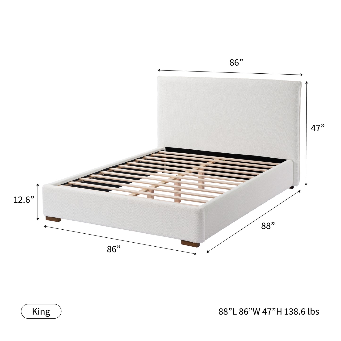 Boucle Platform Bed