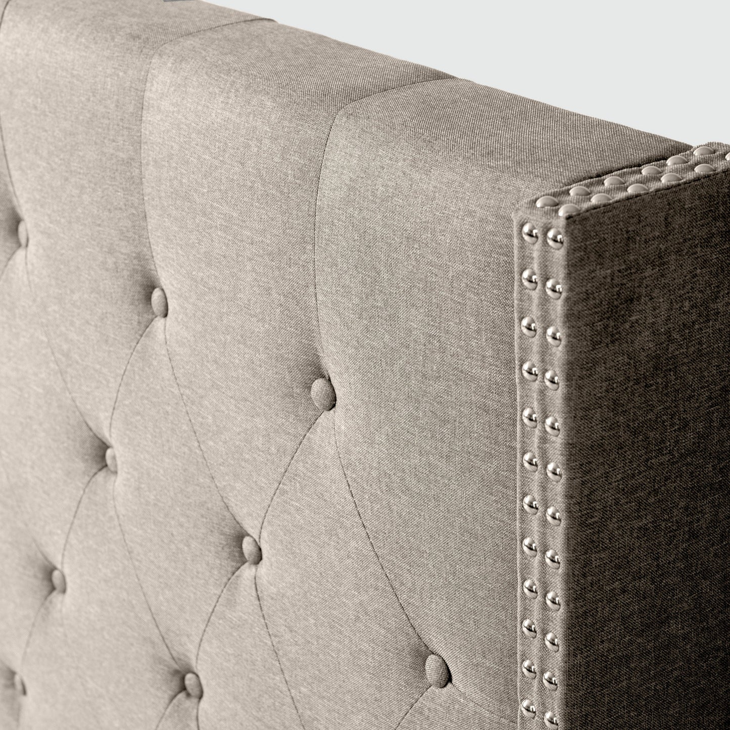 Delorious Upholstered Bed Frame with Headboard