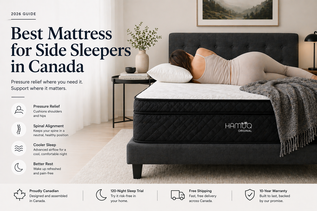 Hamuq mattress guide image for Best Mattress for Side Sleepers in Canada (2026): Pressure Relief Without Sacrifice