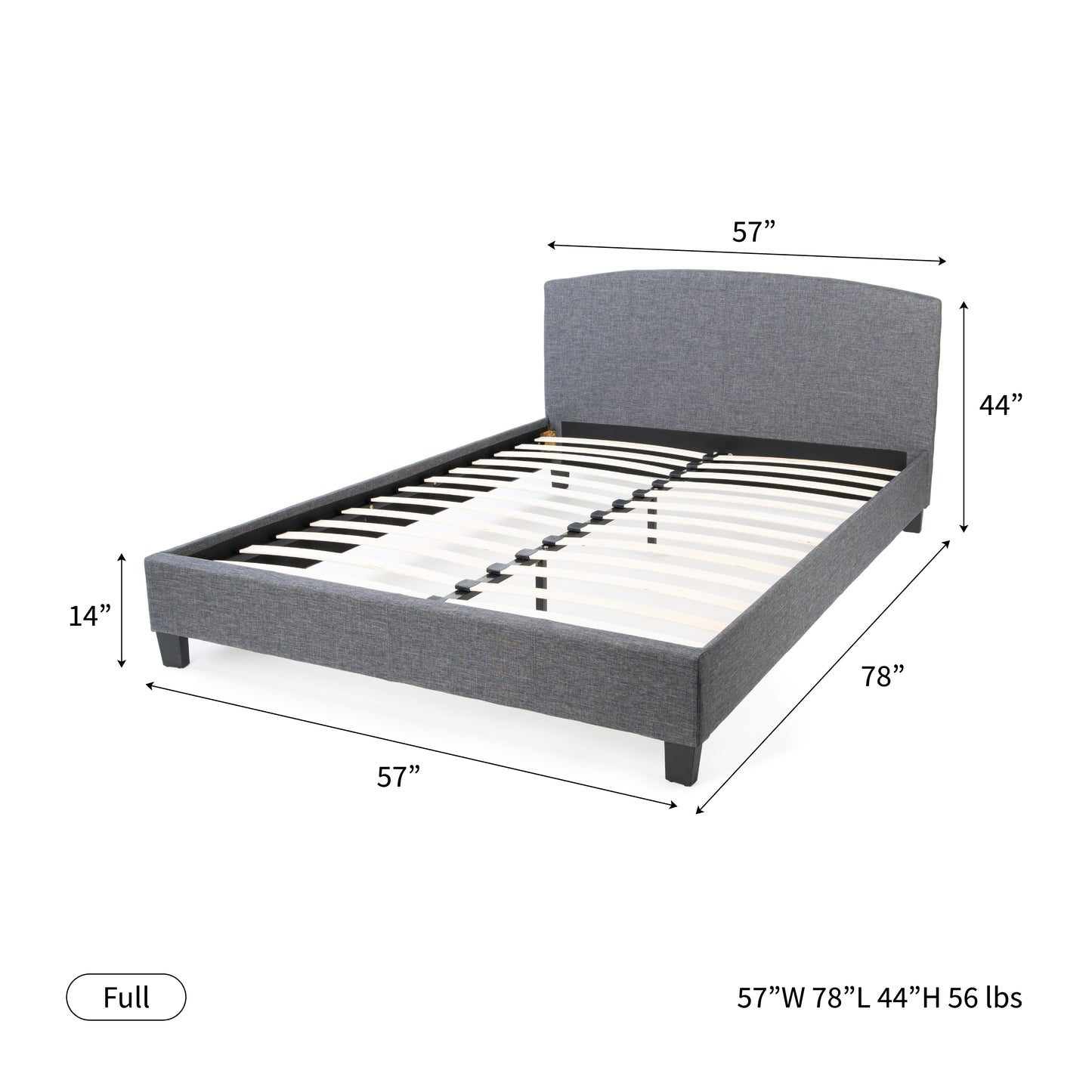 Curvaceous Upholstered Bed Frame with Headboard