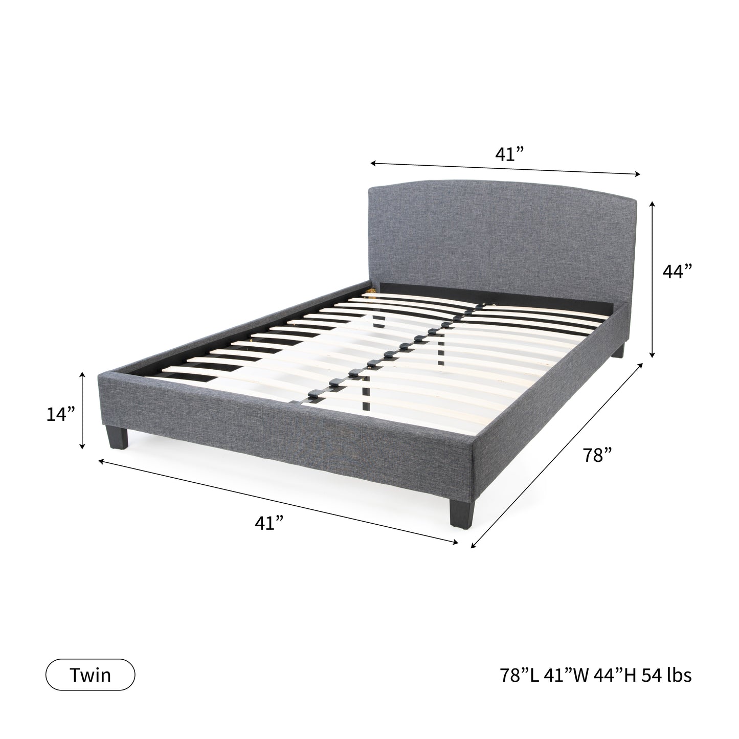 Curvaceous Upholstered Bed Frame with Headboard