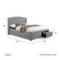 Grey Fabric Bed with 2 Front Pull Out Drawers