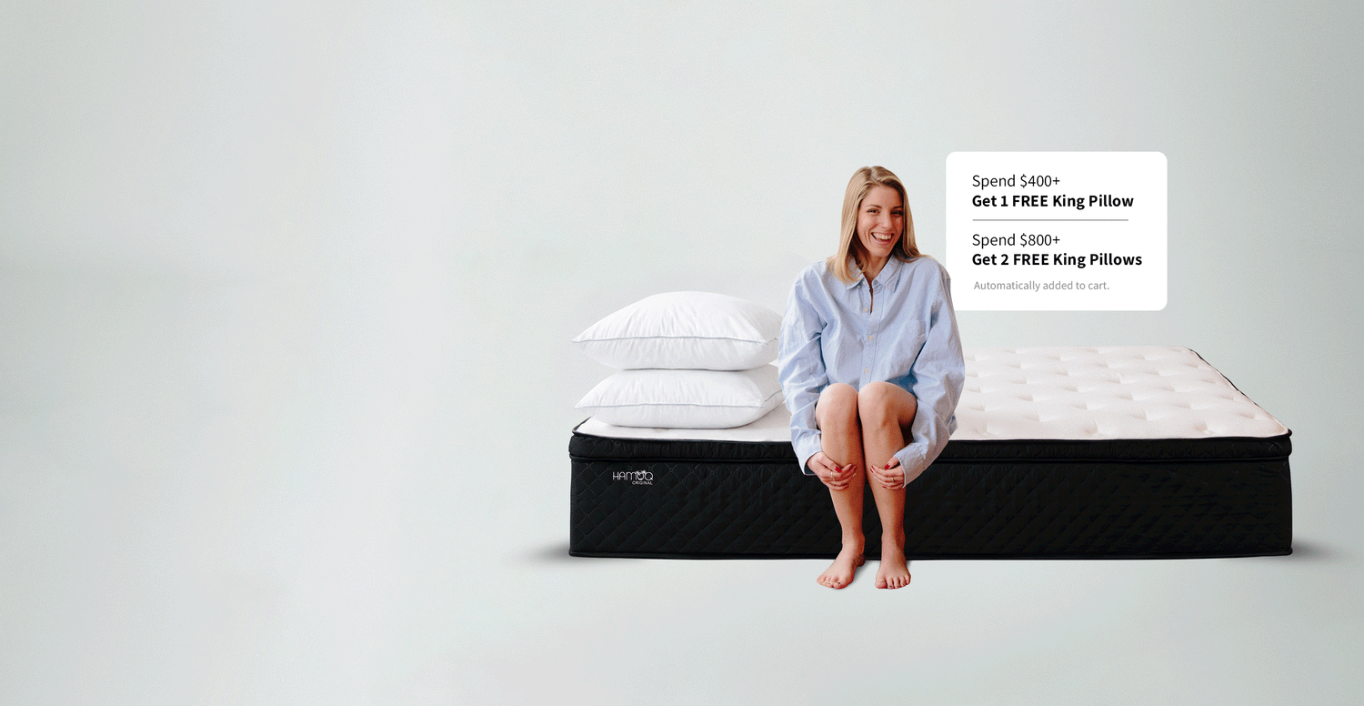 Hamuq hybrid mattress in a modern Canadian bedroom