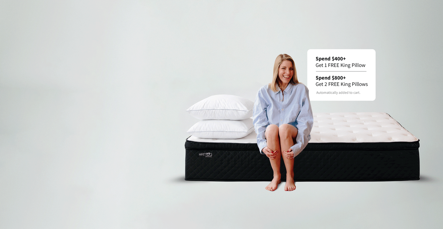 Hamuq hybrid mattress in a modern Canadian bedroom
