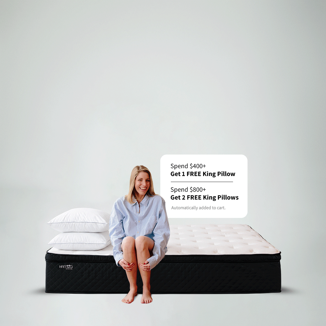 Hamuq hybrid mattress in a modern Canadian bedroom