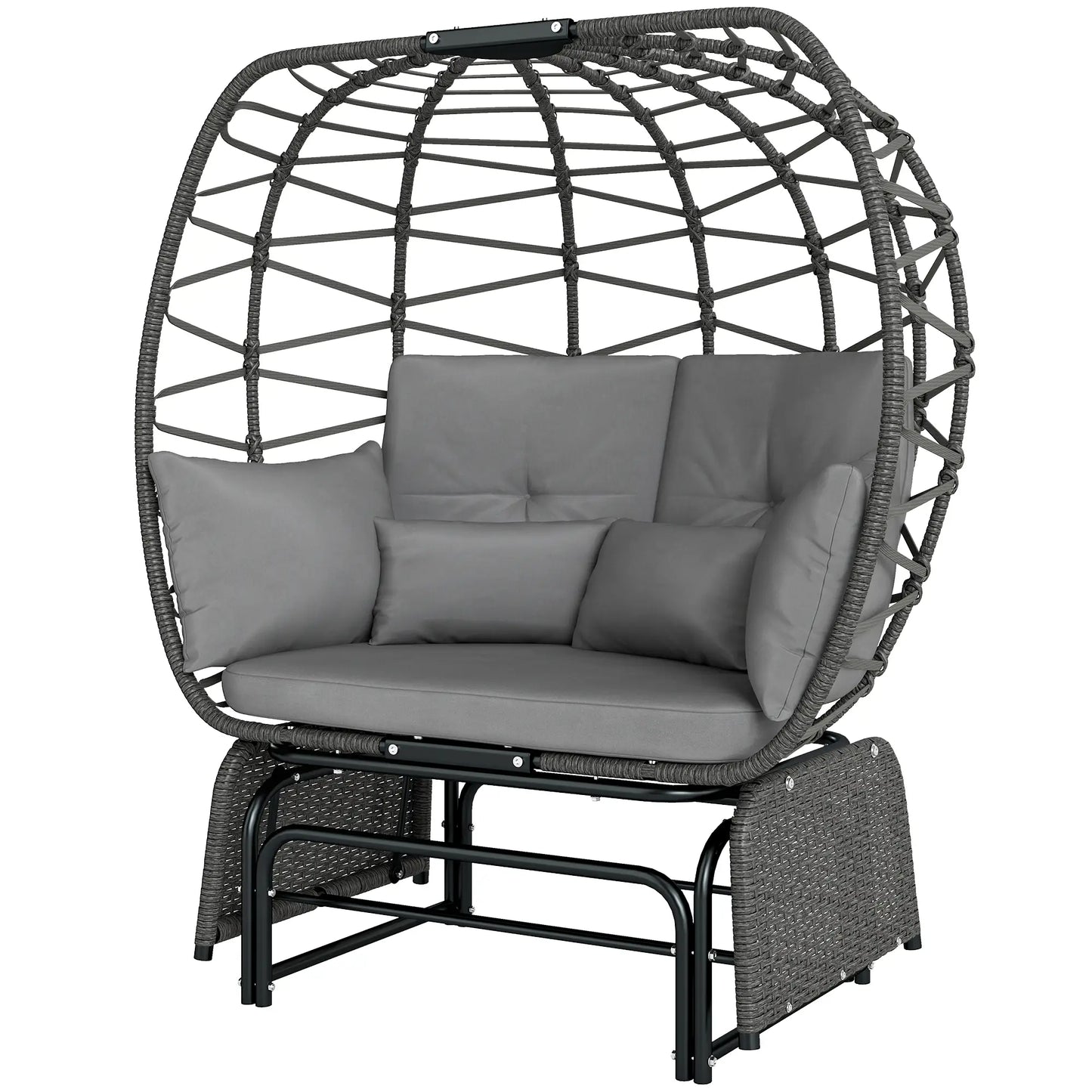 Double Egg Chair Outdoor Glider - Grey