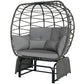 Double Egg Chair Outdoor Glider - Grey