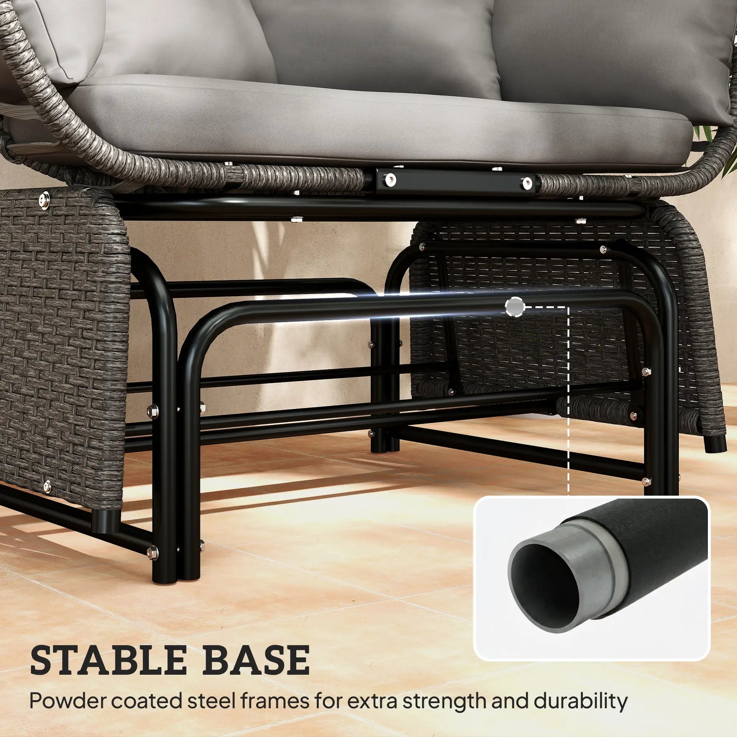 Double Egg Chair Outdoor Glider - Grey