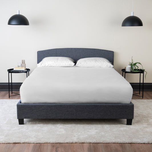 Curvaceous Upholstered Bed Frame with Headboard
