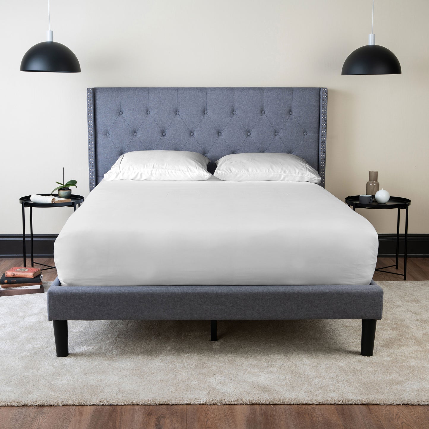 Delorious Upholstered Bed Frame with Headboard