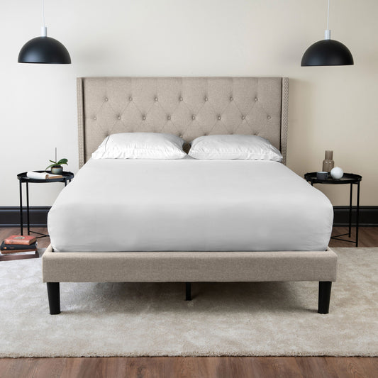 Delorious Upholstered Bed Frame with Headboard