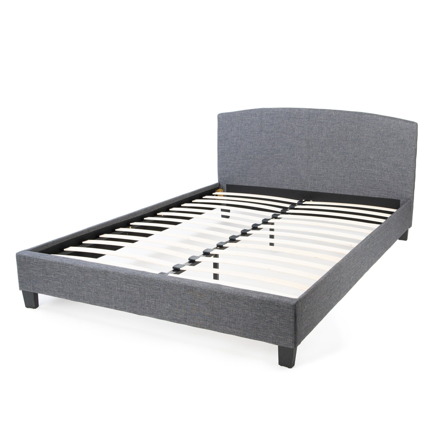 Curvaceous Upholstered Bed Frame with Headboard