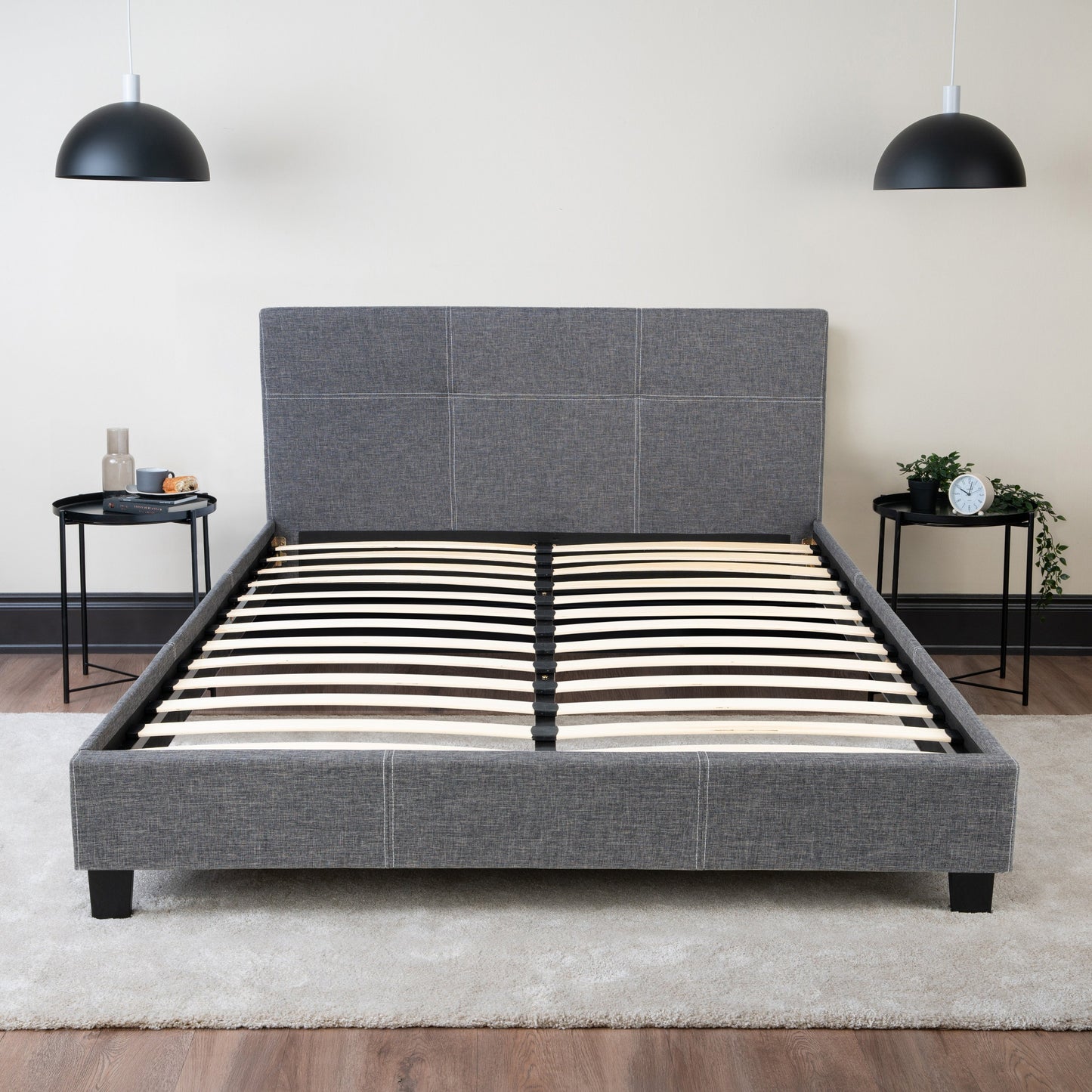 California Upholstered Bed Frame with Headboard