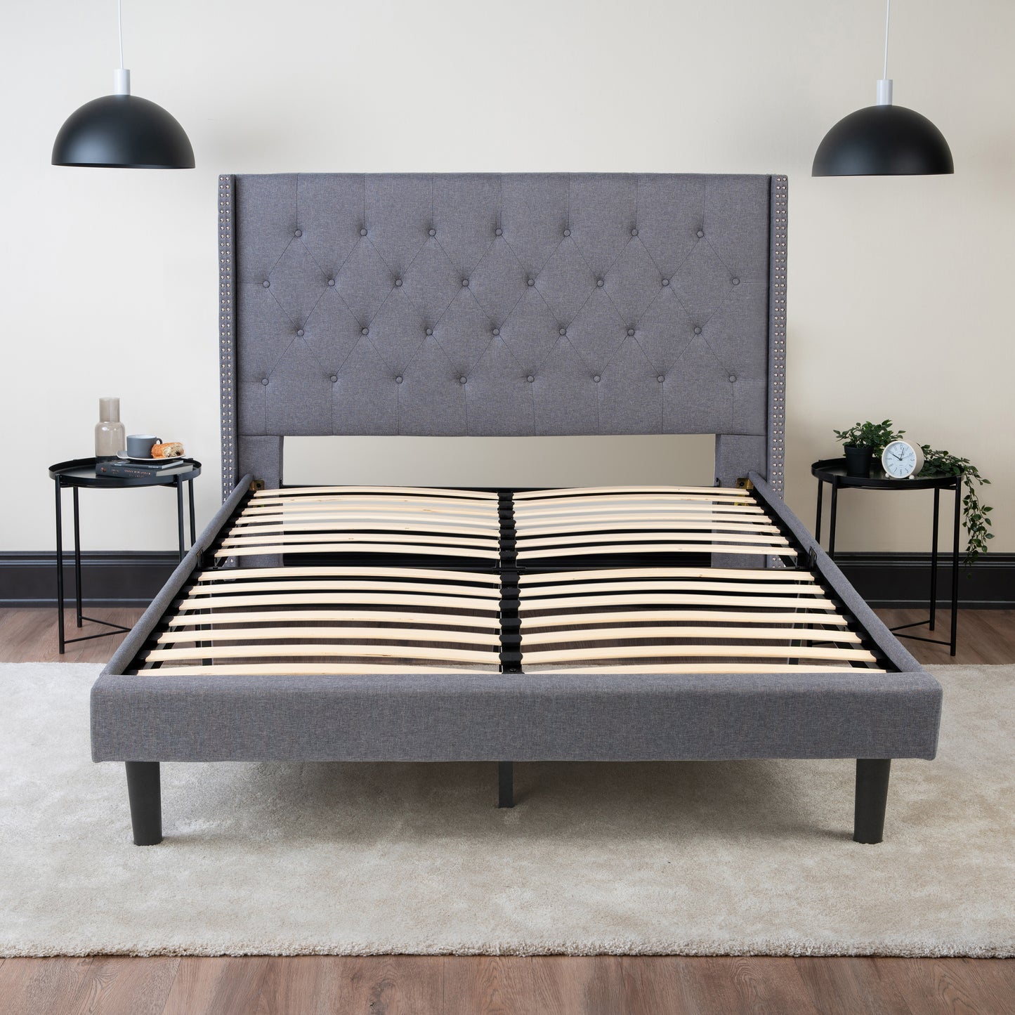 Delorious Upholstered Bed Frame with Headboard