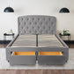 Grey Fabric Bed with 2 Front Pull Out Drawers