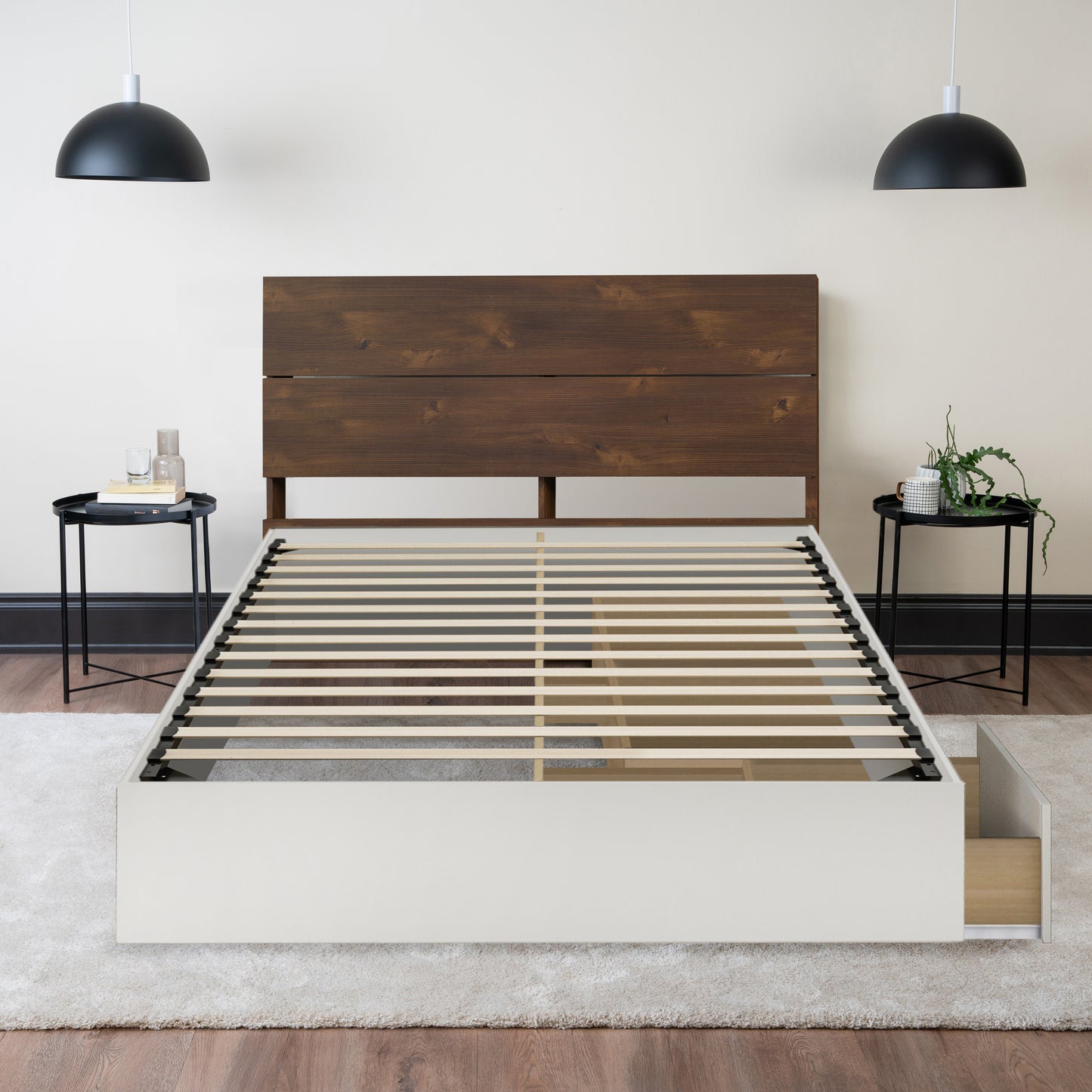 Storage Wood Bed with Headboard